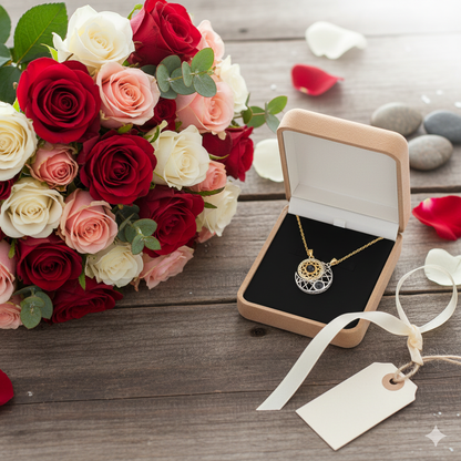 ✨  Collar de Sol y Luna a Juego – Dorado y Plateado – Regalo Romántico para Parejas en Guayaquil
